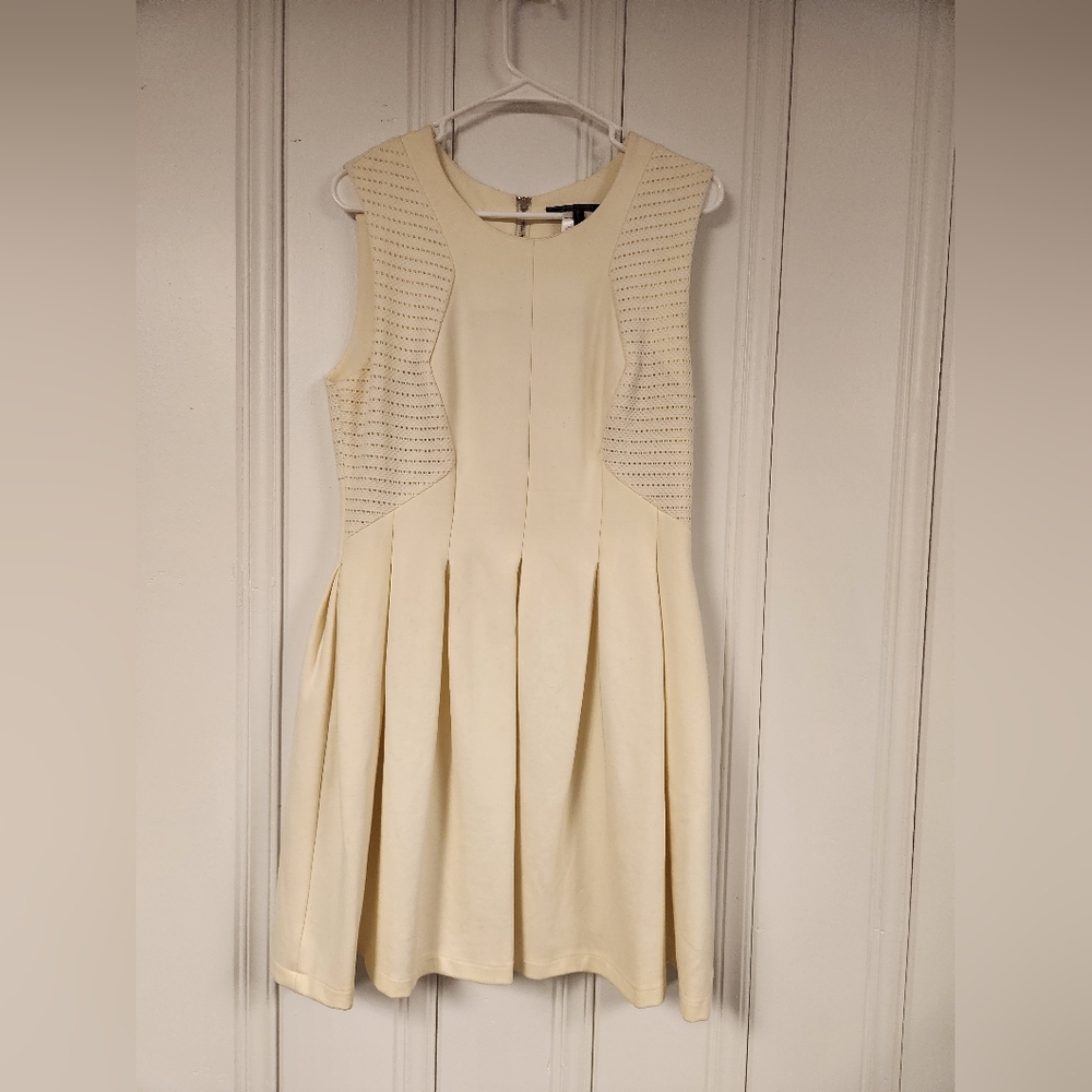 BCBG L Cream Sleeveless Midi Dress